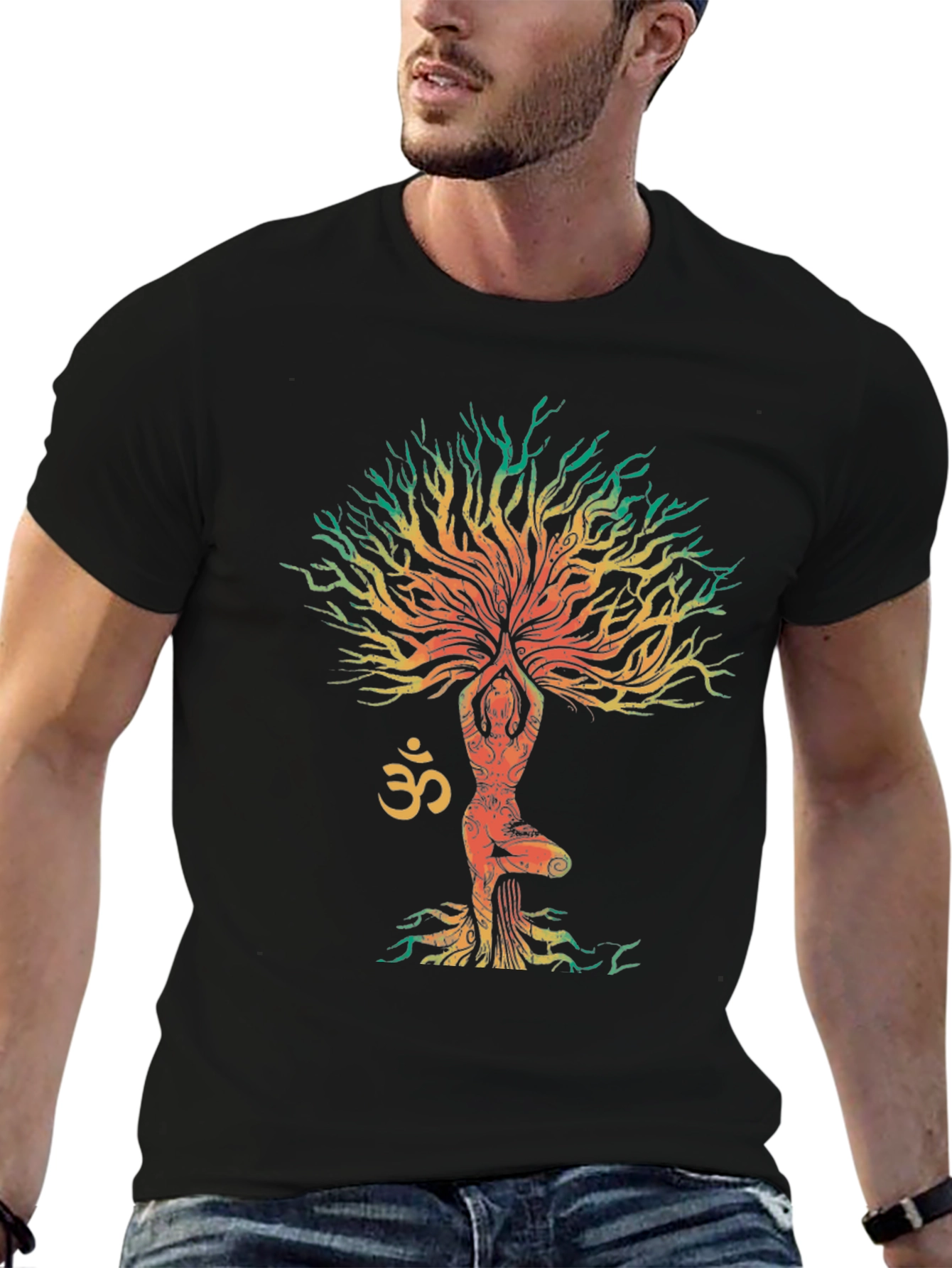 Yoga Tree Om Symbol Graphic T-Shirt