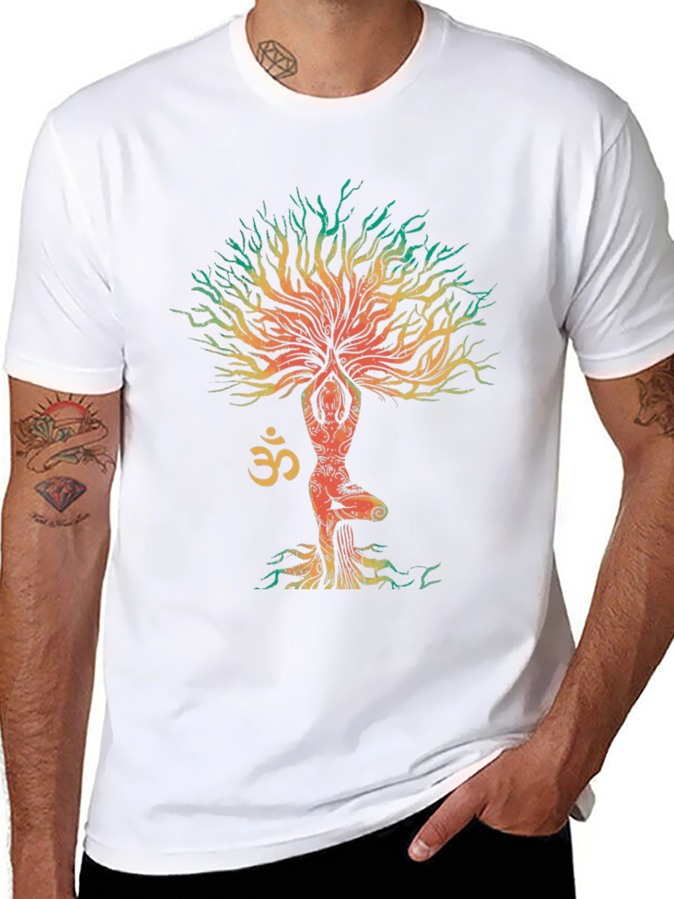 Yoga Tree Om Symbol Graphic T-Shirt
