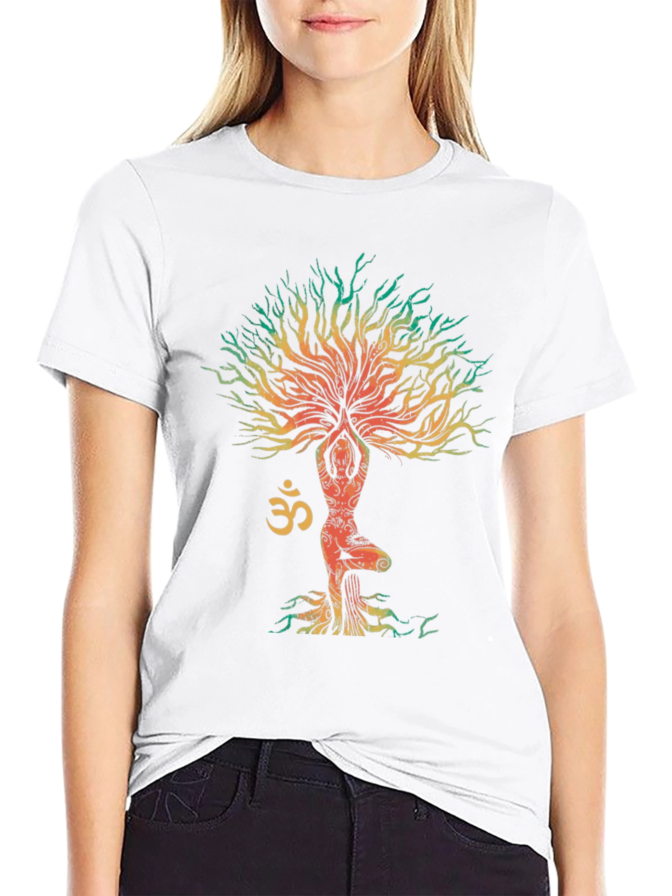 Yoga Tree Om Symbol Graphic T-Shirt
