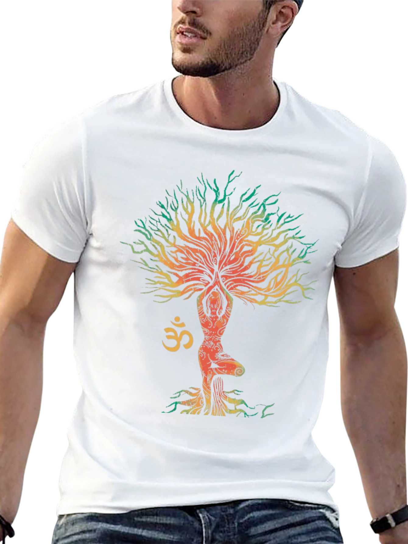 Yoga Tree Om Symbol Graphic T-Shirt