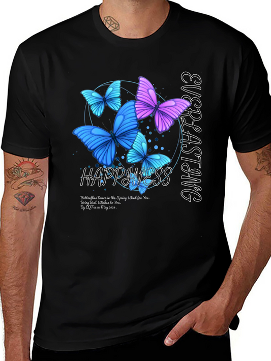 Everlasting Happiness Butterfly Graphic T-Shirt