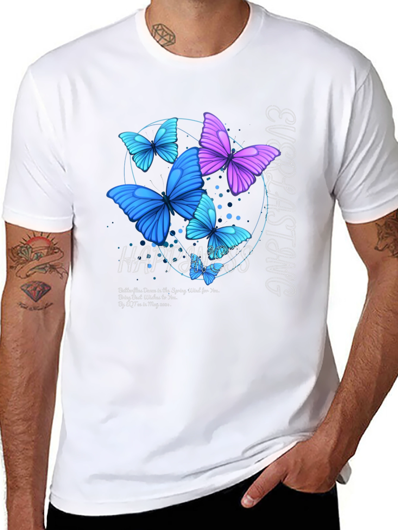 Everlasting Happiness Butterfly Graphic T-Shirt
