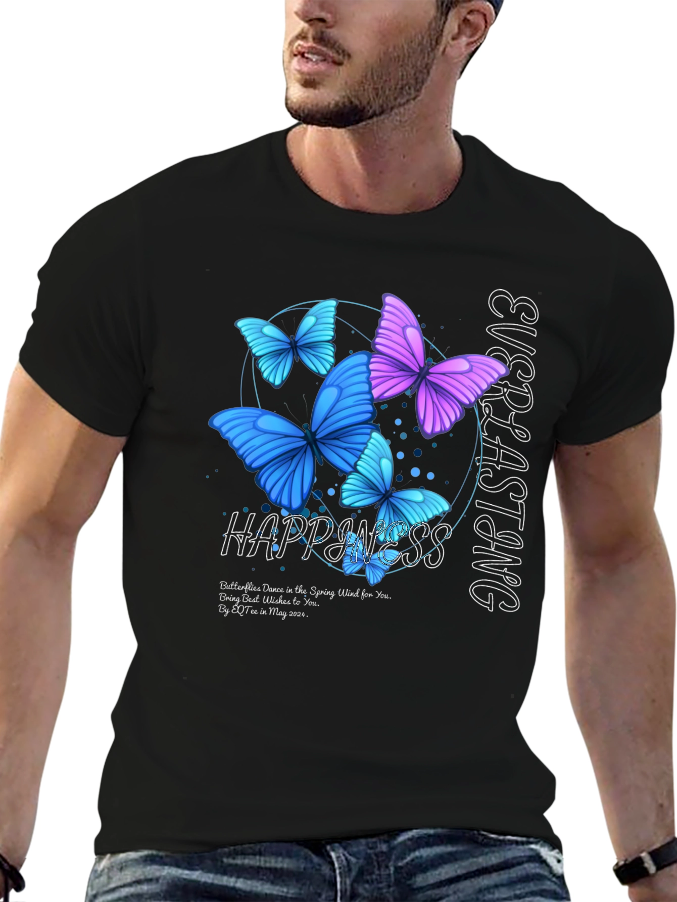 Everlasting Happiness Butterfly Graphic T-Shirt