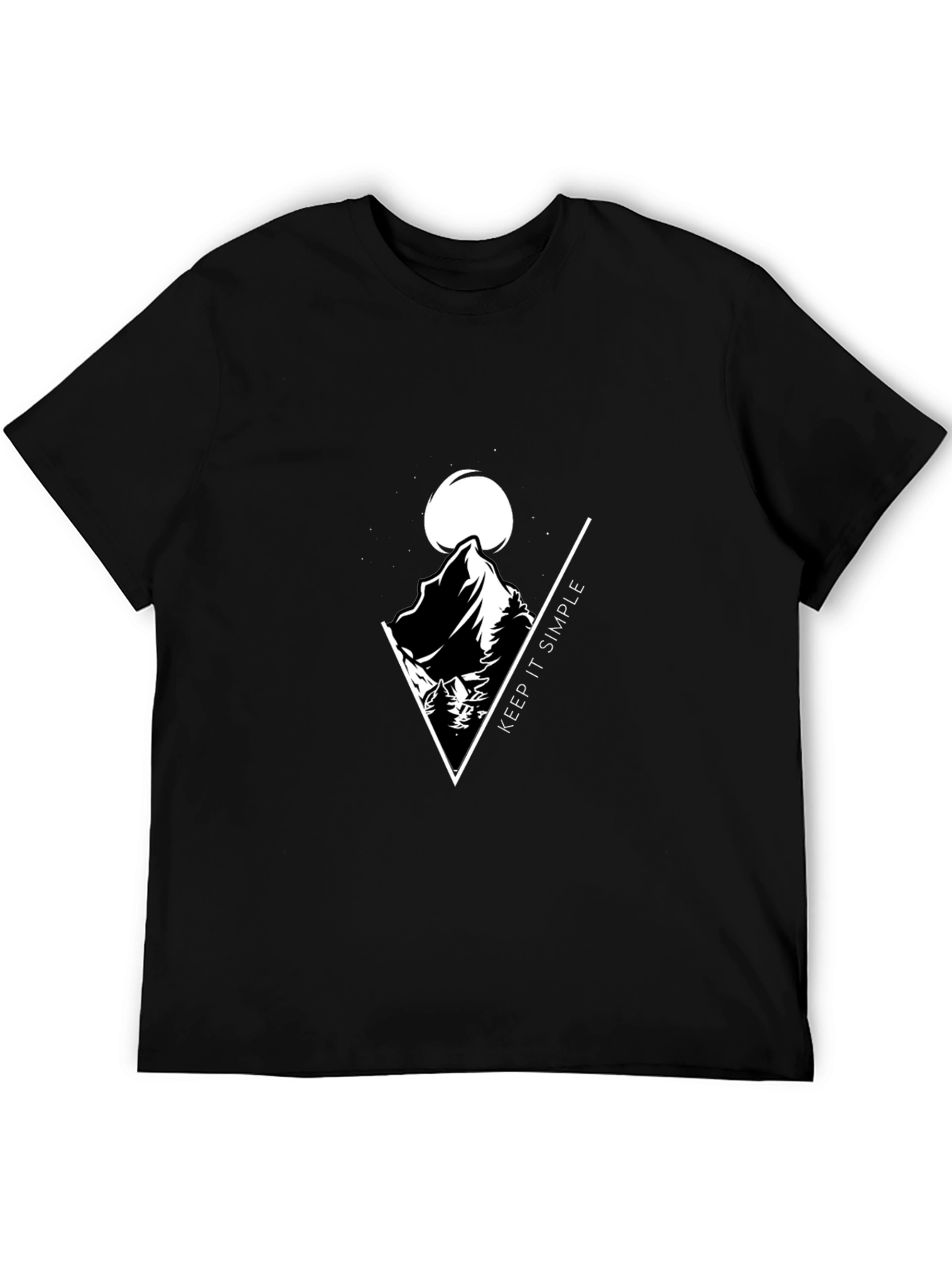 Keep It Simple Mountain Graphic Tee - Black