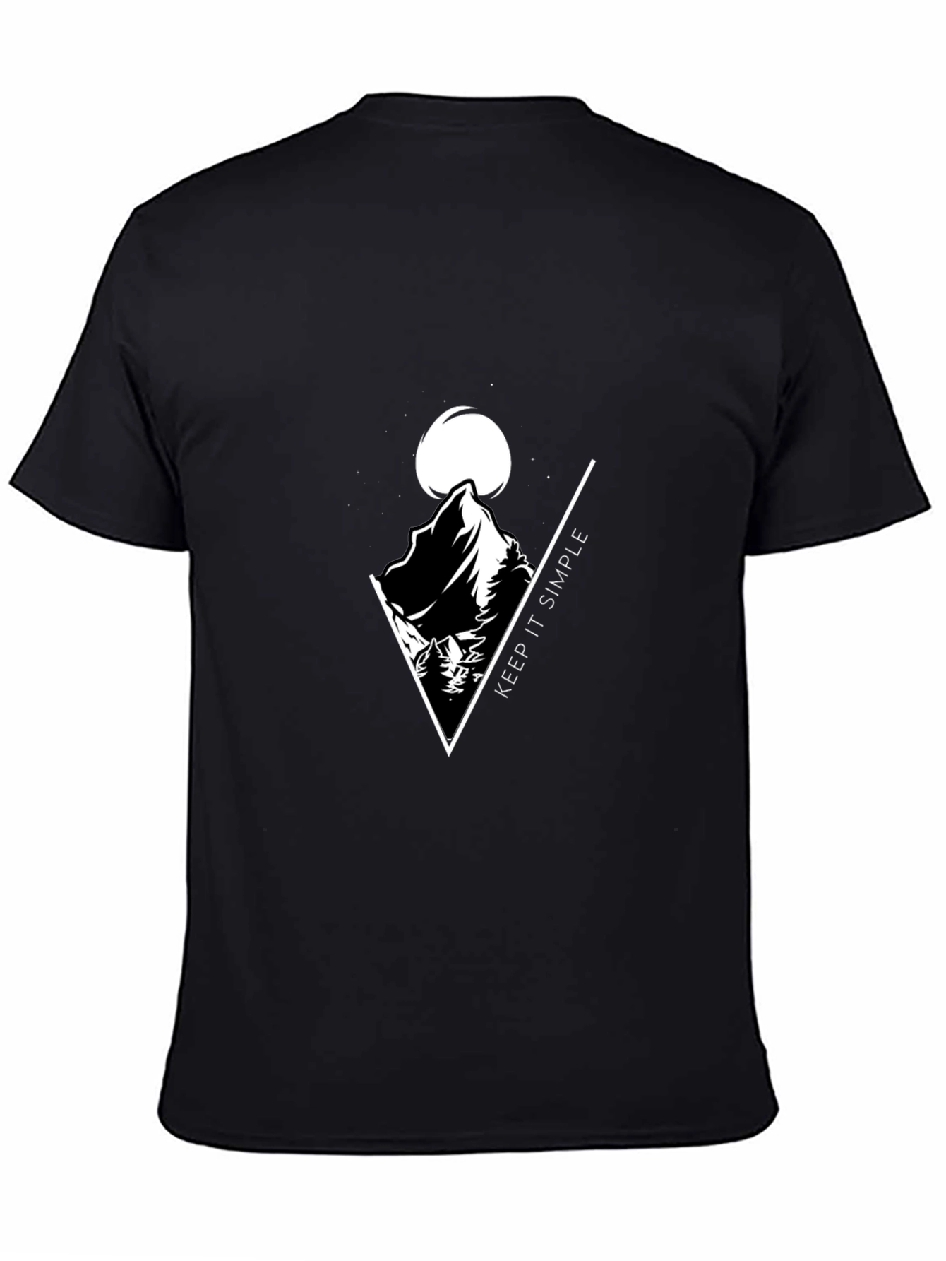 Keep It Simple Mountain Graphic Tee - Black