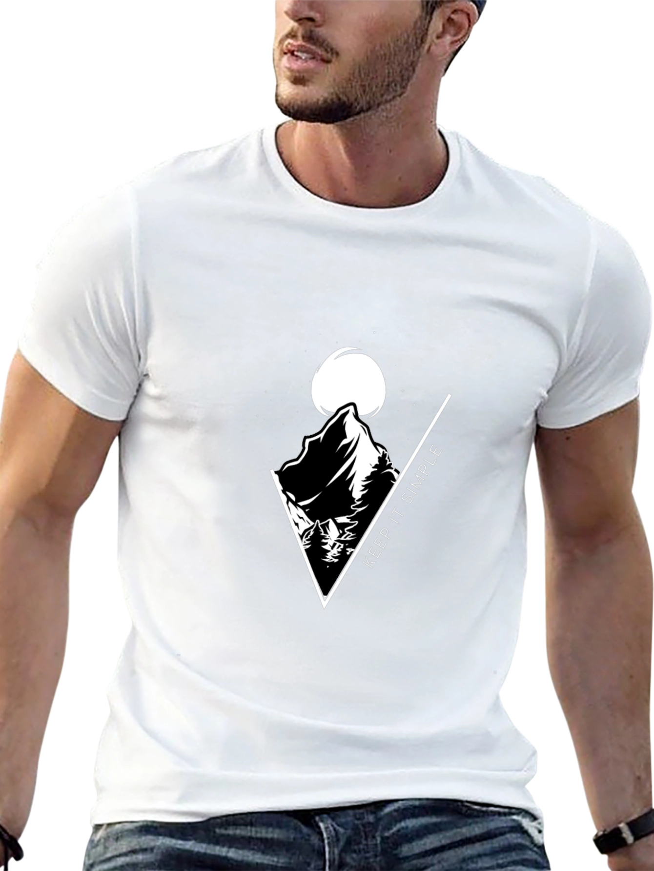 Keep It Simple Mountain Graphic Tee - Black