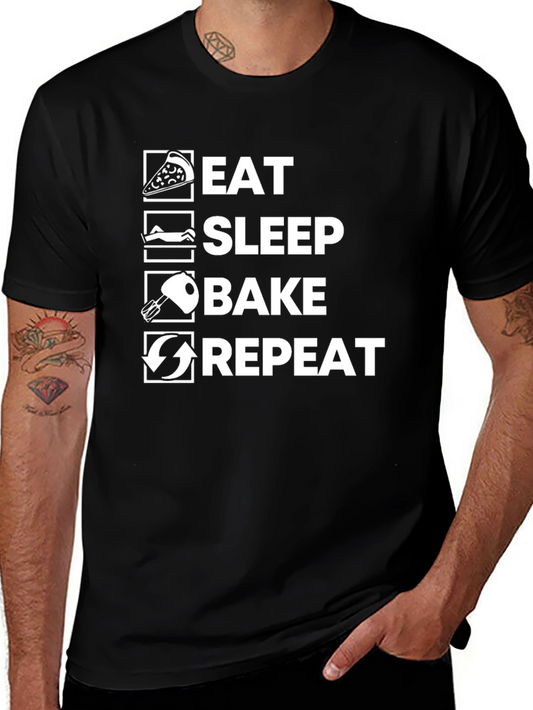 Eat Sleep Bake Repeat T-Shirt Baker Gift