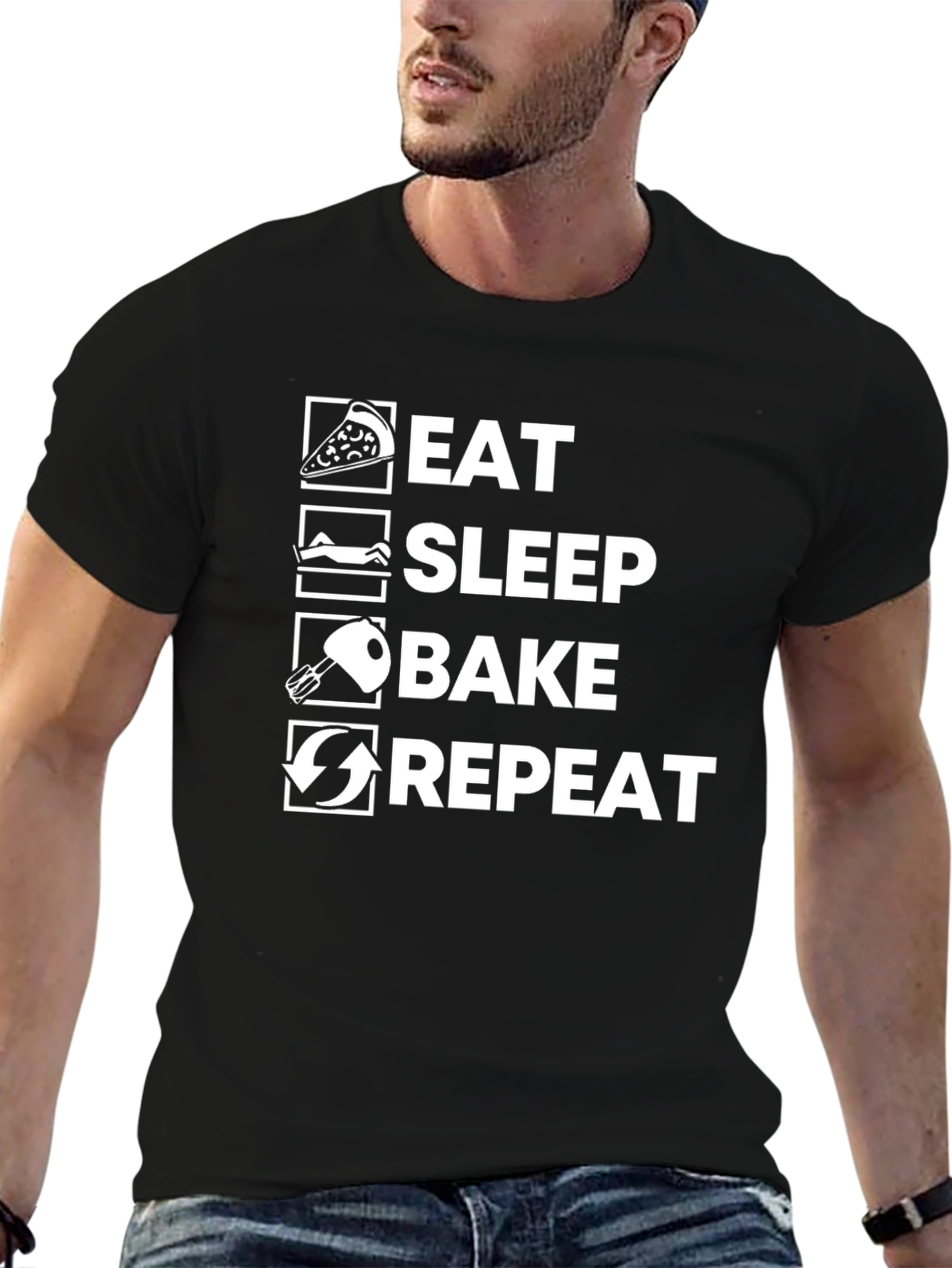 Eat Sleep Bake Repeat T-Shirt Baker Gift