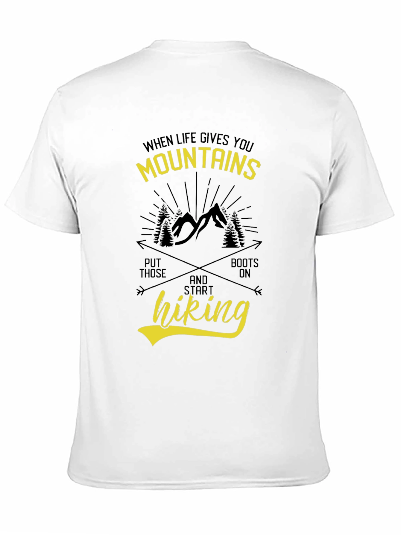 Mountains & Hiking Graphic Tee - Black