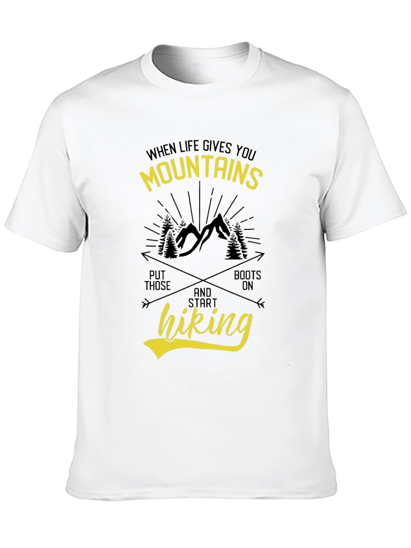 Mountains & Hiking Graphic Tee - Black