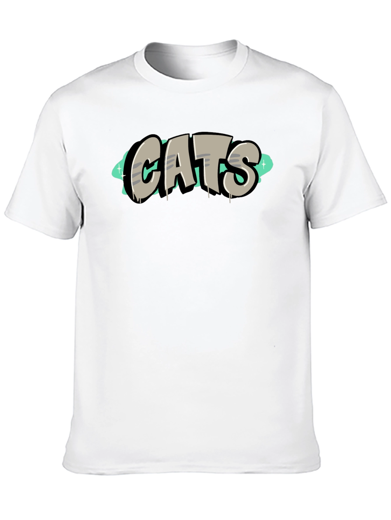 CATS Graphic Tee - Black Cotton T-Shirt