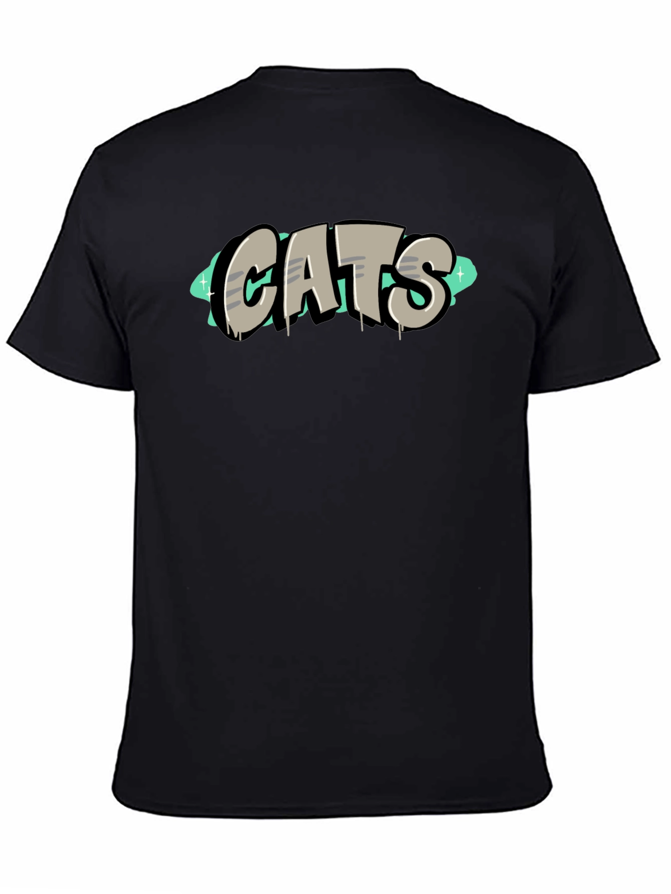 CATS Graphic Tee - Black Cotton T-Shirt