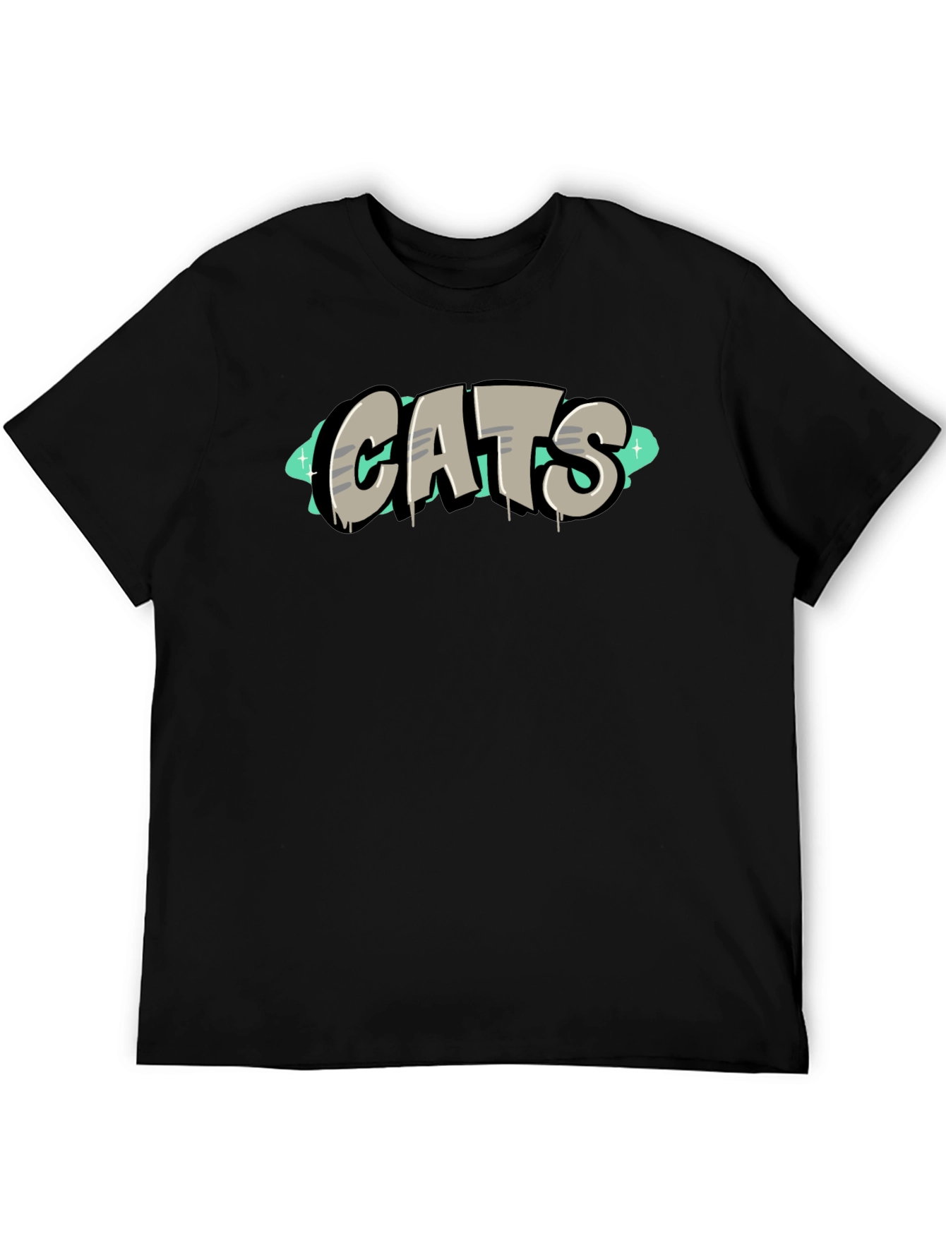 CATS Graphic Tee - Black Cotton T-Shirt