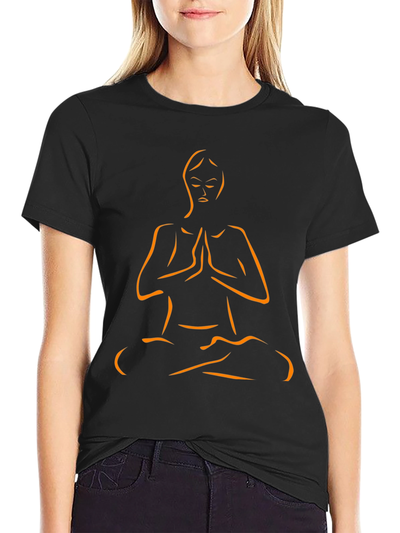 Yoga Pose Graphic T-Shirt - Black