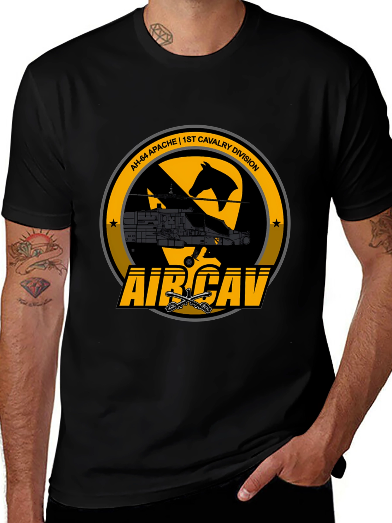 1st Cavalry Division AH-64 Apache T-Shirt