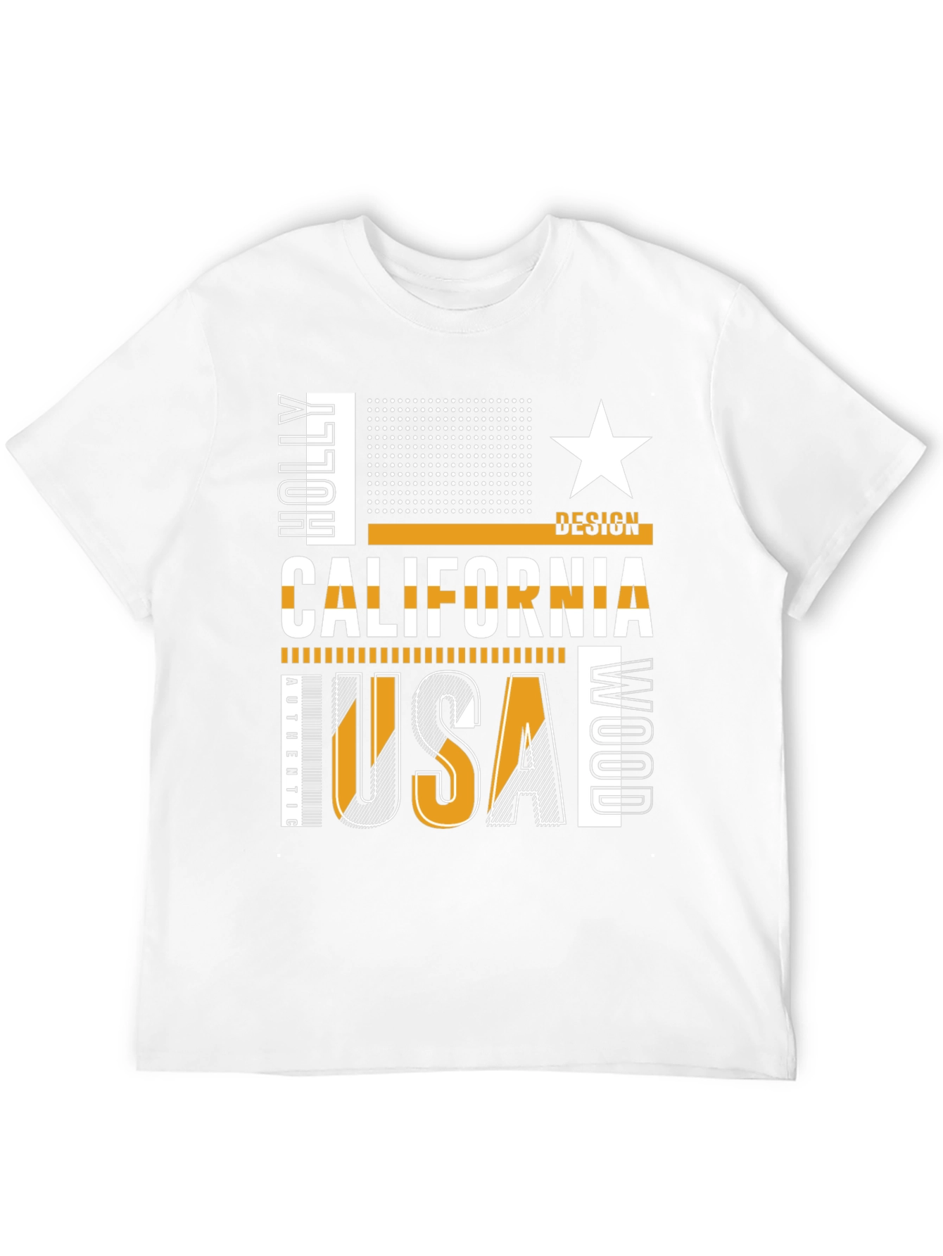 California USA Graphic Print Black T-Shirt