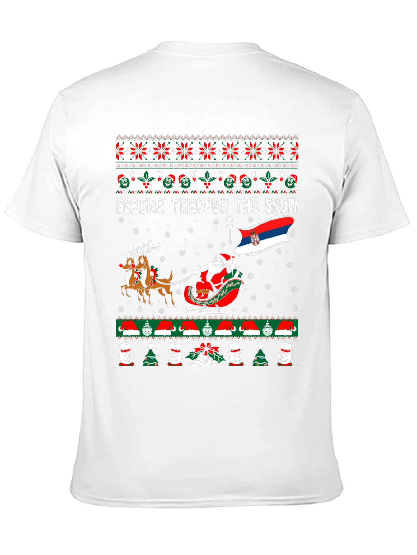 Serbian Through The Snow Ugly Christmas T-Shirt