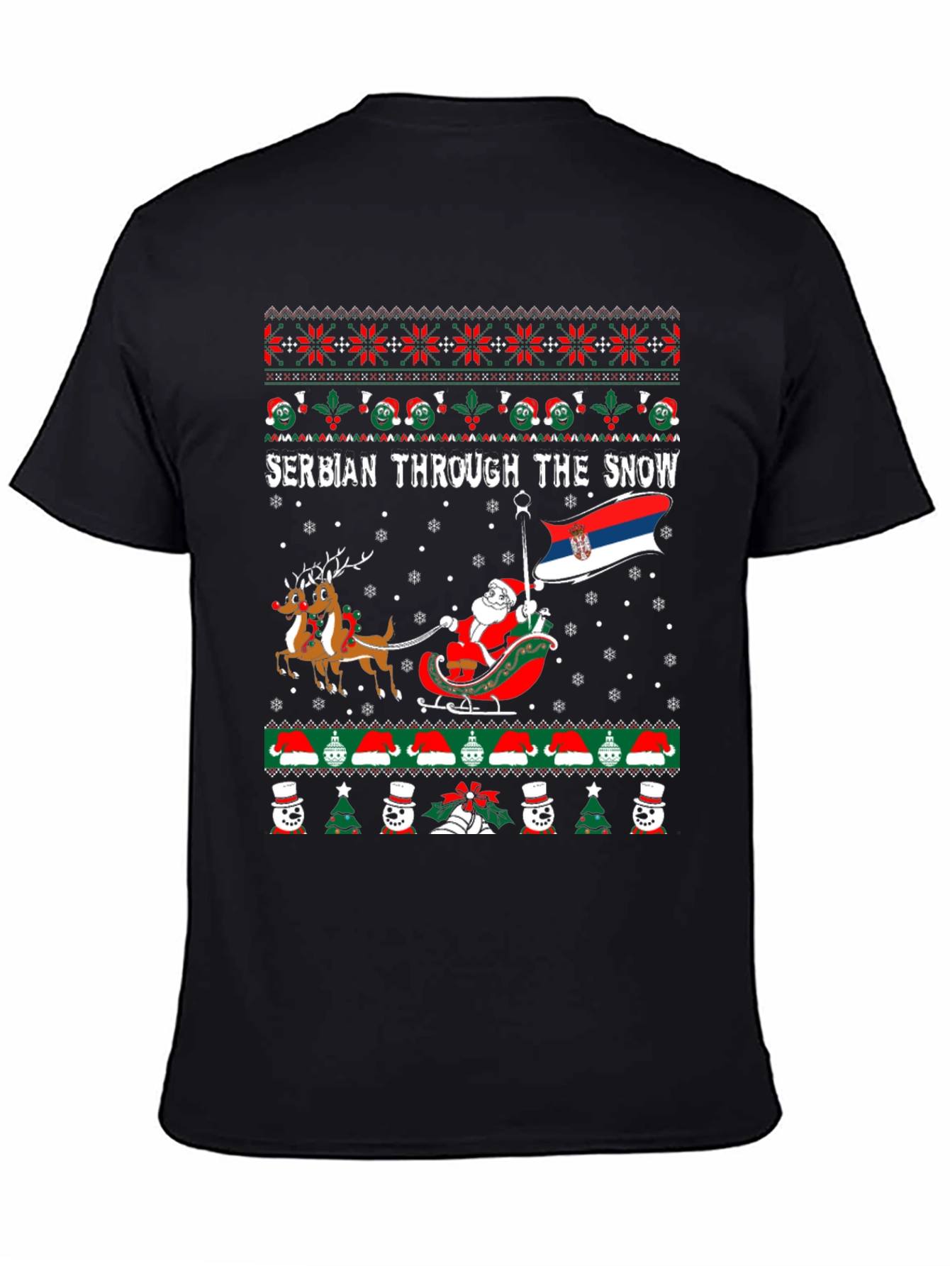 Serbian Through The Snow Ugly Christmas T-Shirt