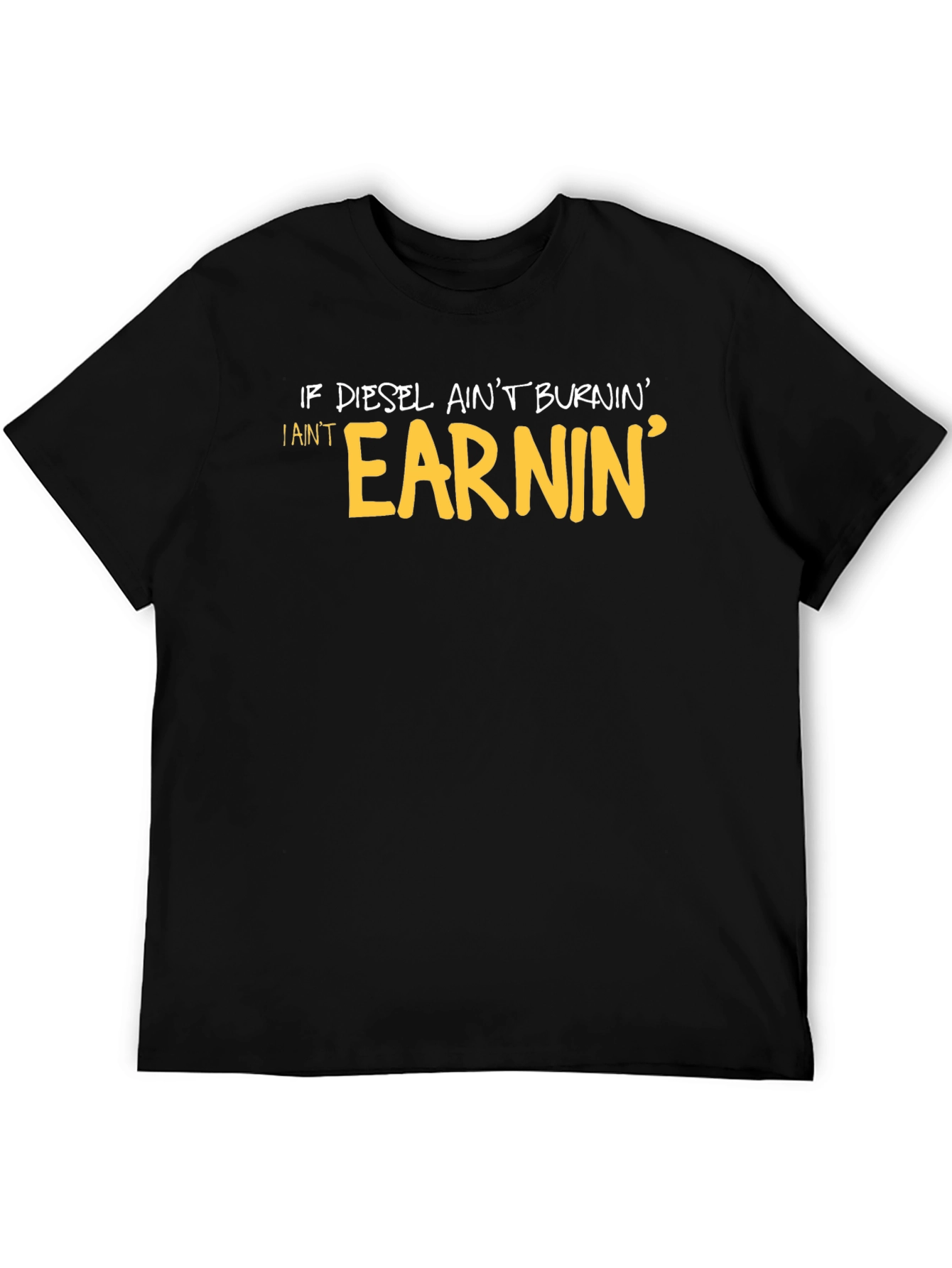 Diesel Burnin Graphic Tee - Black Crew Neck