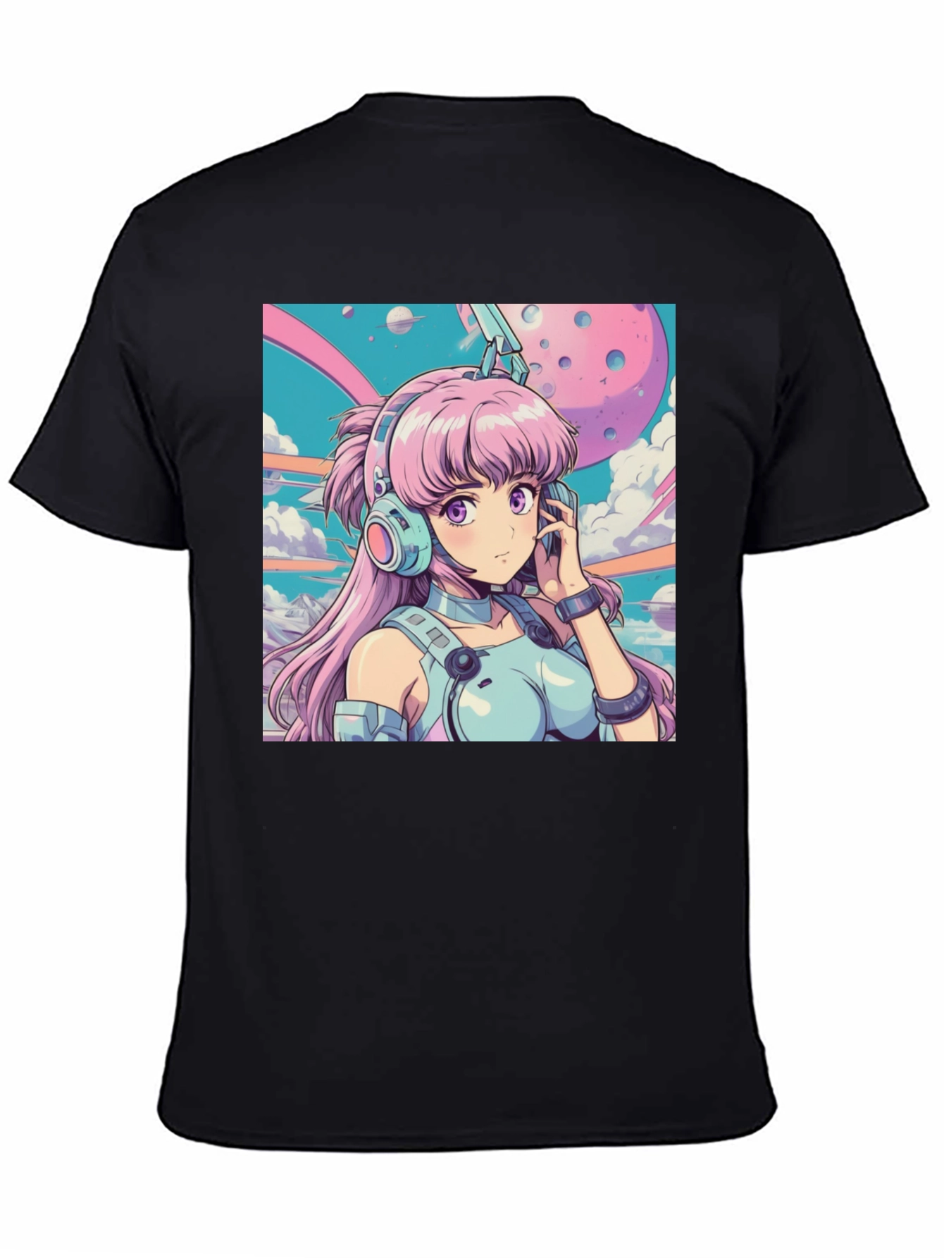 Anime Girl Headphones Graphic Tee