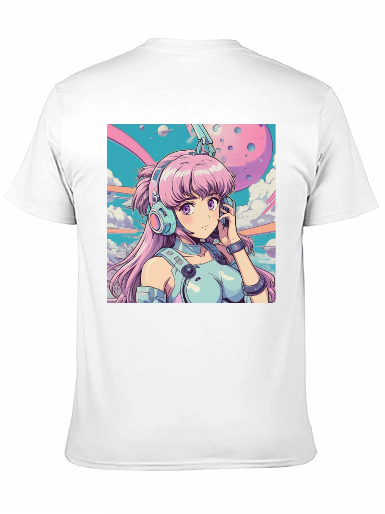 Anime Girl Headphones Graphic Tee
