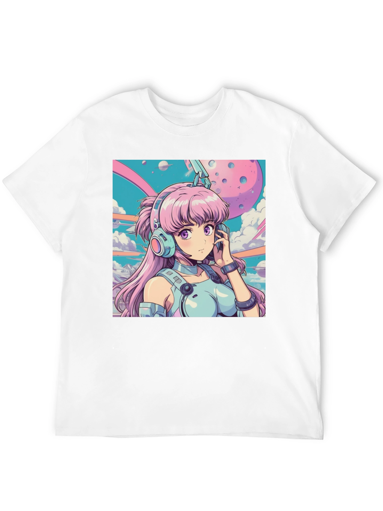 Anime Girl Headphones Graphic Tee