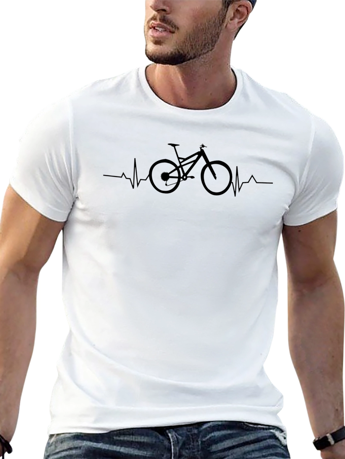 Bike Heartbeat Graphic Tee - Black