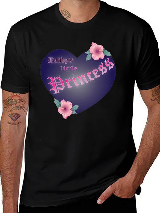 Daddys Little Princess Graphic Tee - Black Cotton Shirt