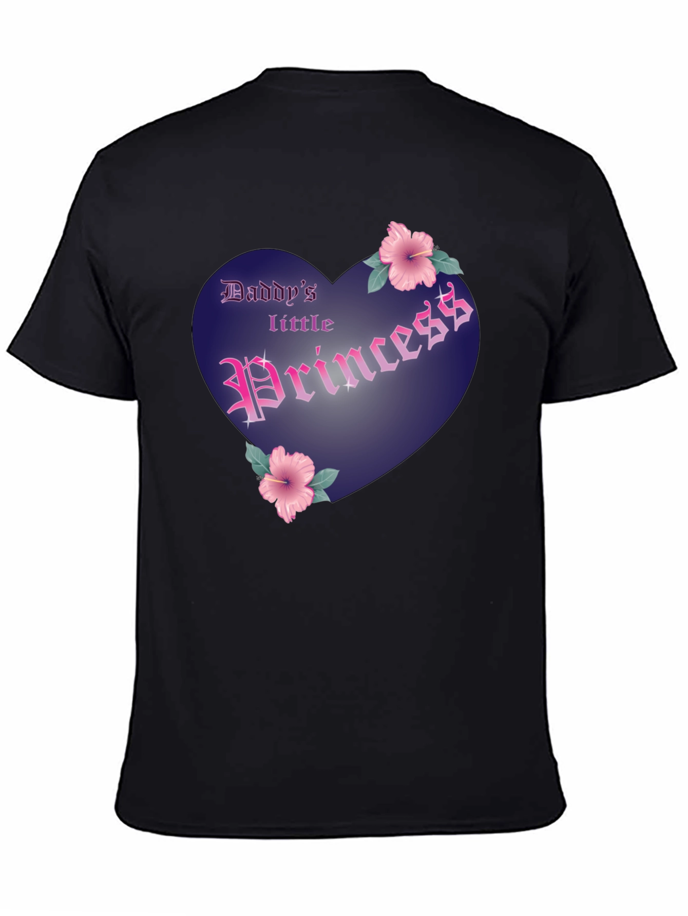 Daddys Little Princess Graphic Tee - Black Cotton Shirt