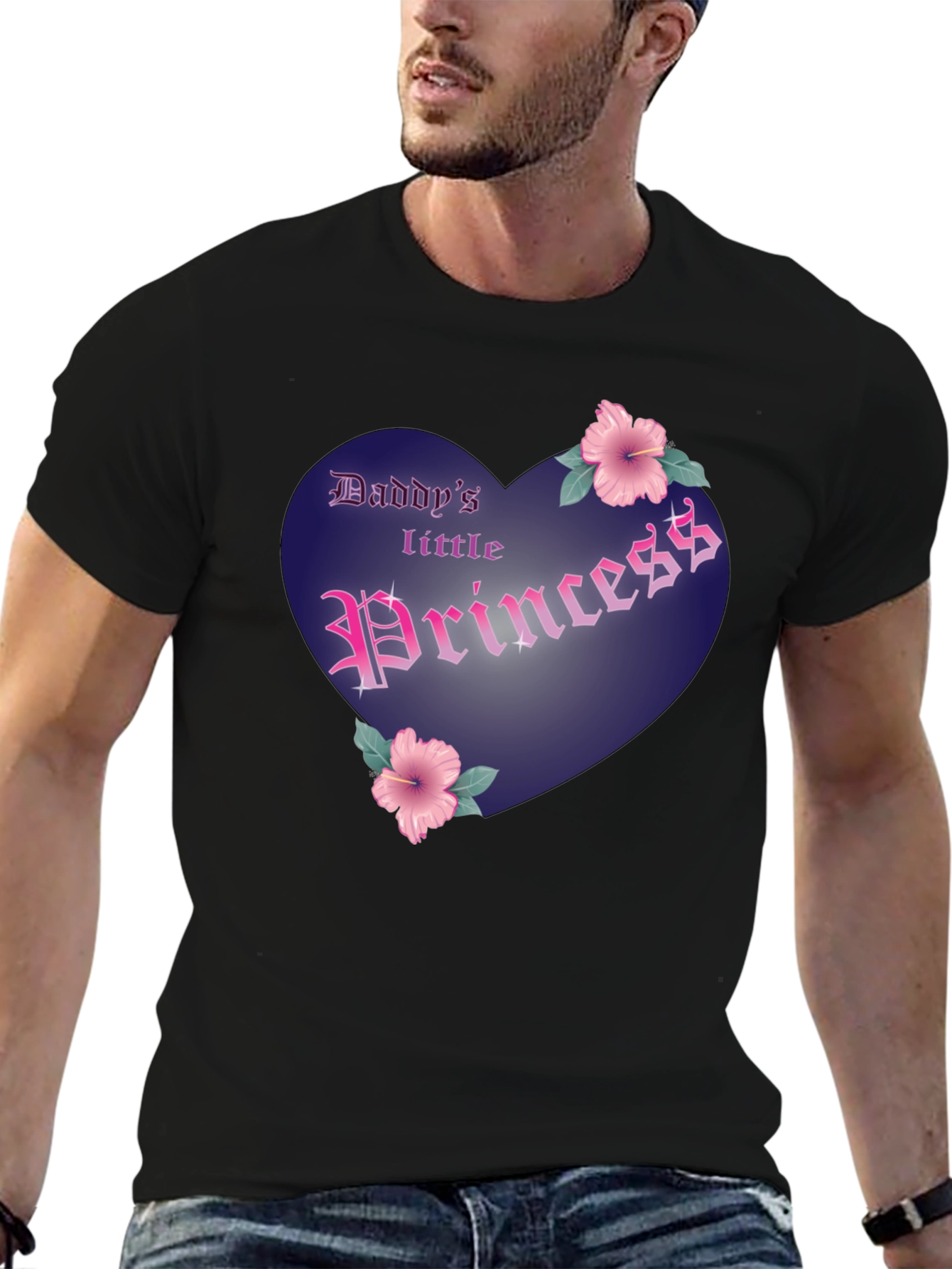 Daddys Little Princess Graphic Tee - Black Cotton Shirt
