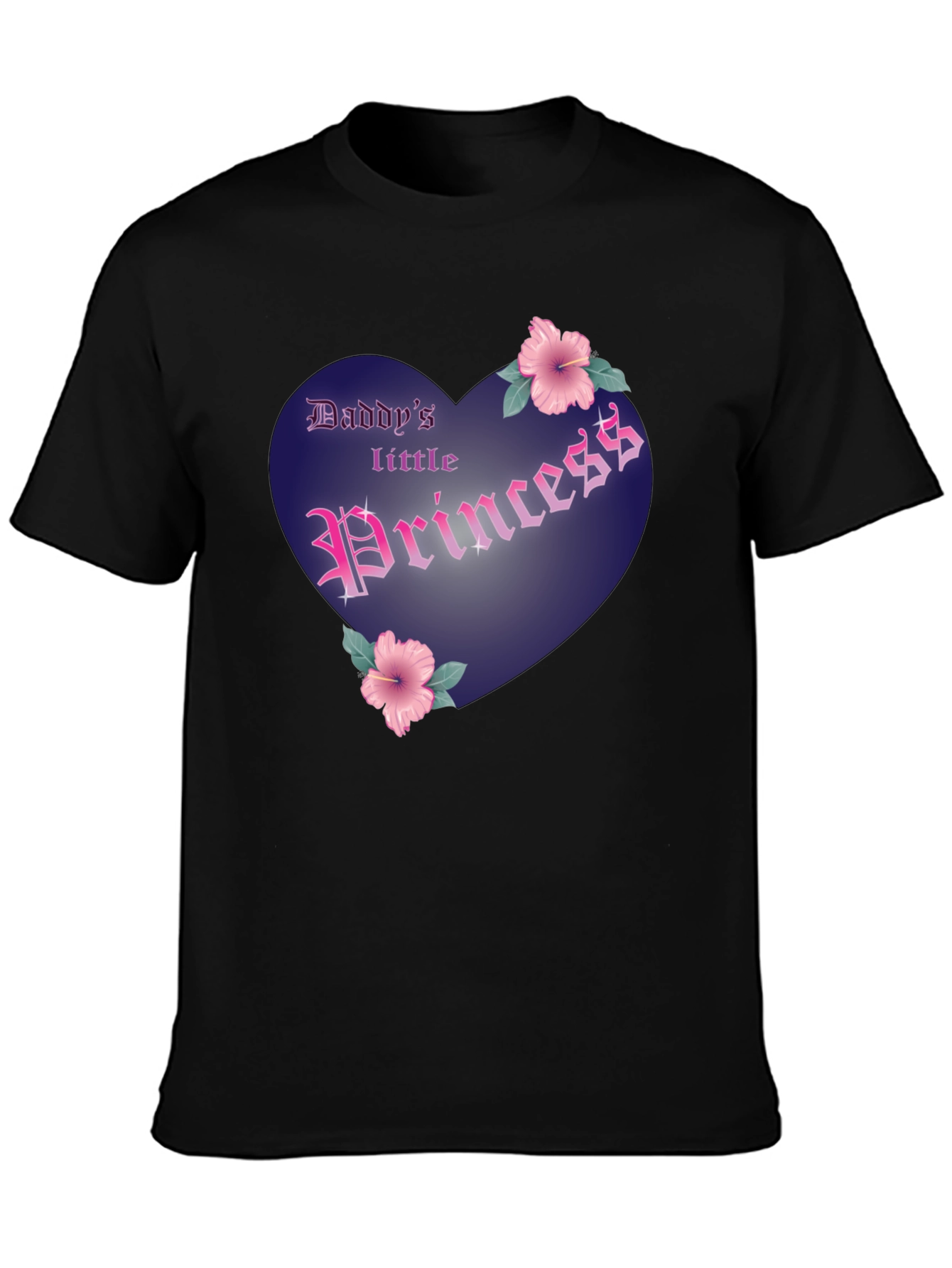 Daddys Little Princess Graphic Tee - Black Cotton Shirt