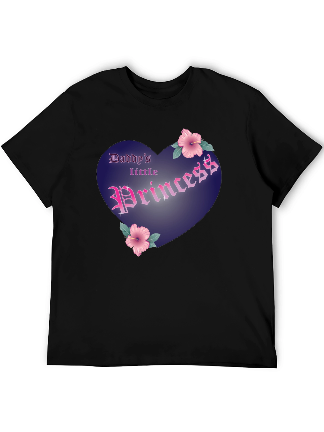 Daddys Little Princess Graphic Tee - Black Cotton Shirt