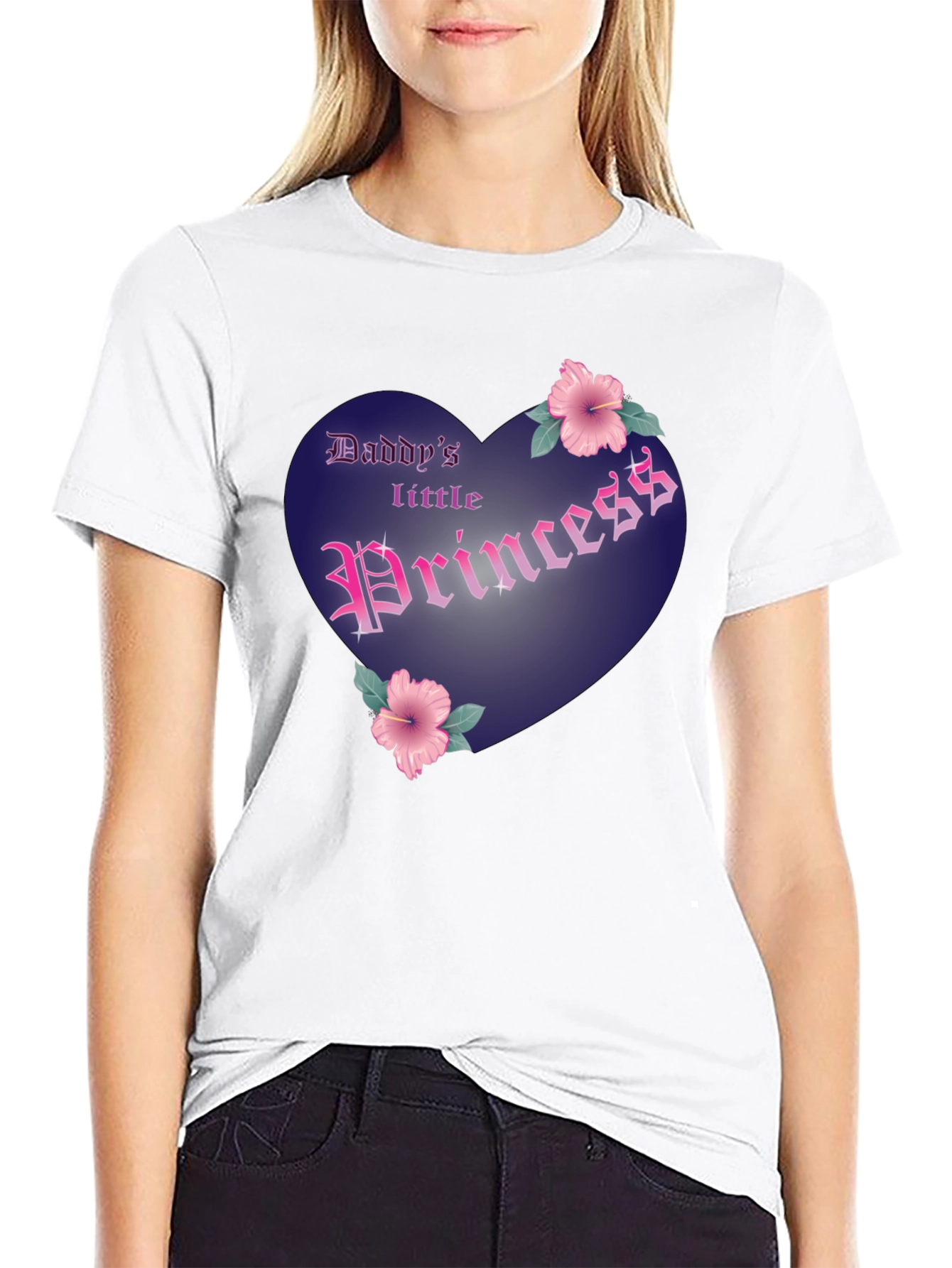 Daddys Little Princess Graphic Tee - Black Cotton Shirt