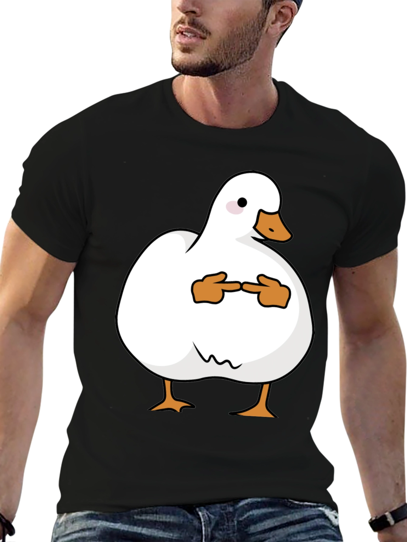 Shy Duck Graphic Tee - Funny Cute Duck T-Shirt