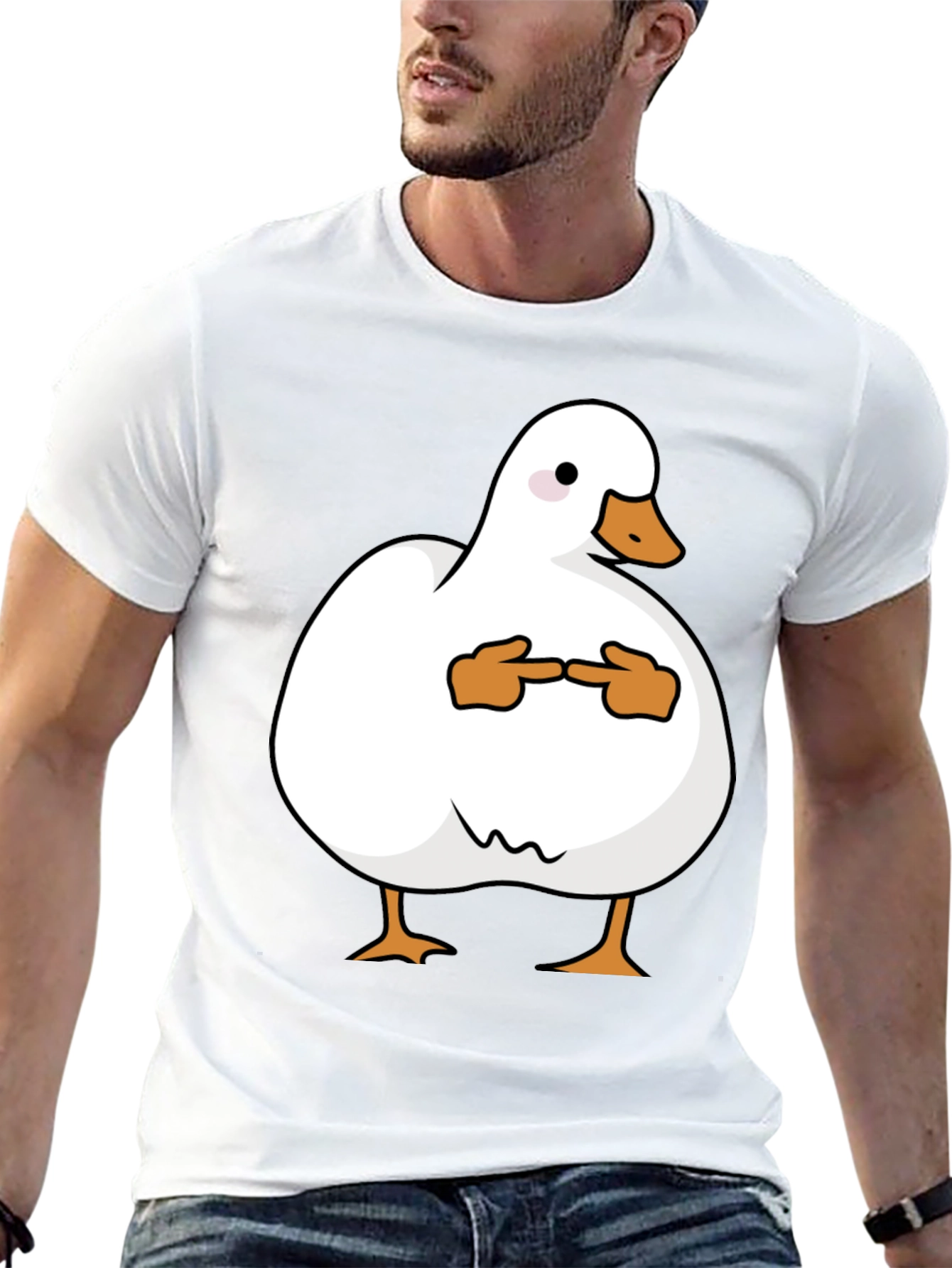 Shy Duck Graphic Tee - Funny Cute Duck T-Shirt
