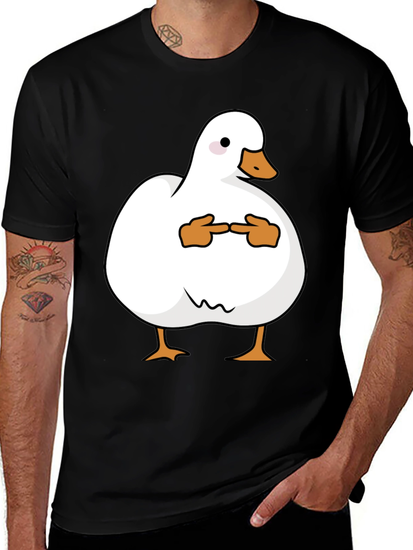 Shy Duck Graphic Tee - Funny Cute Duck T-Shirt