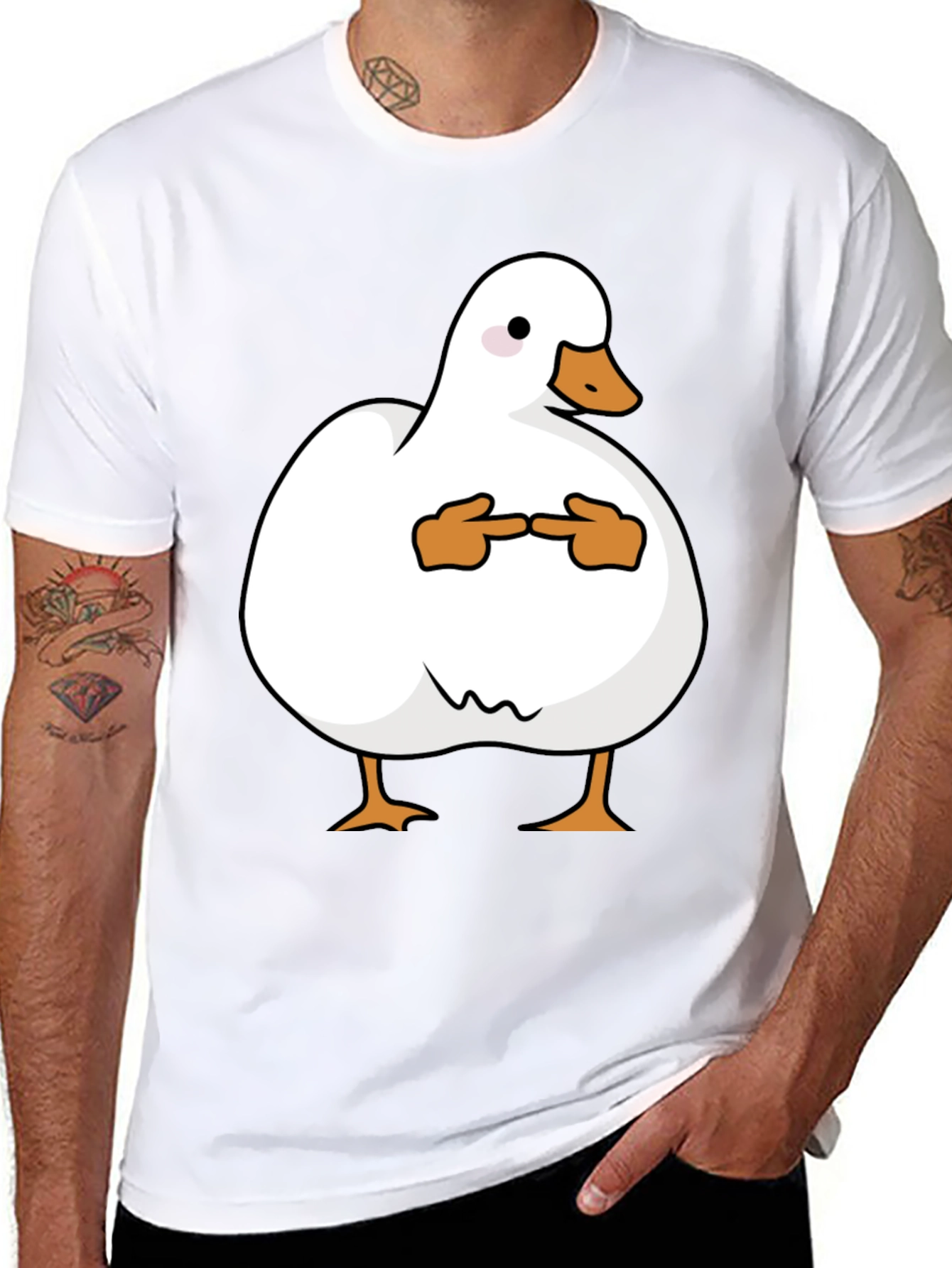 Shy Duck Graphic Tee - Funny Cute Duck T-Shirt