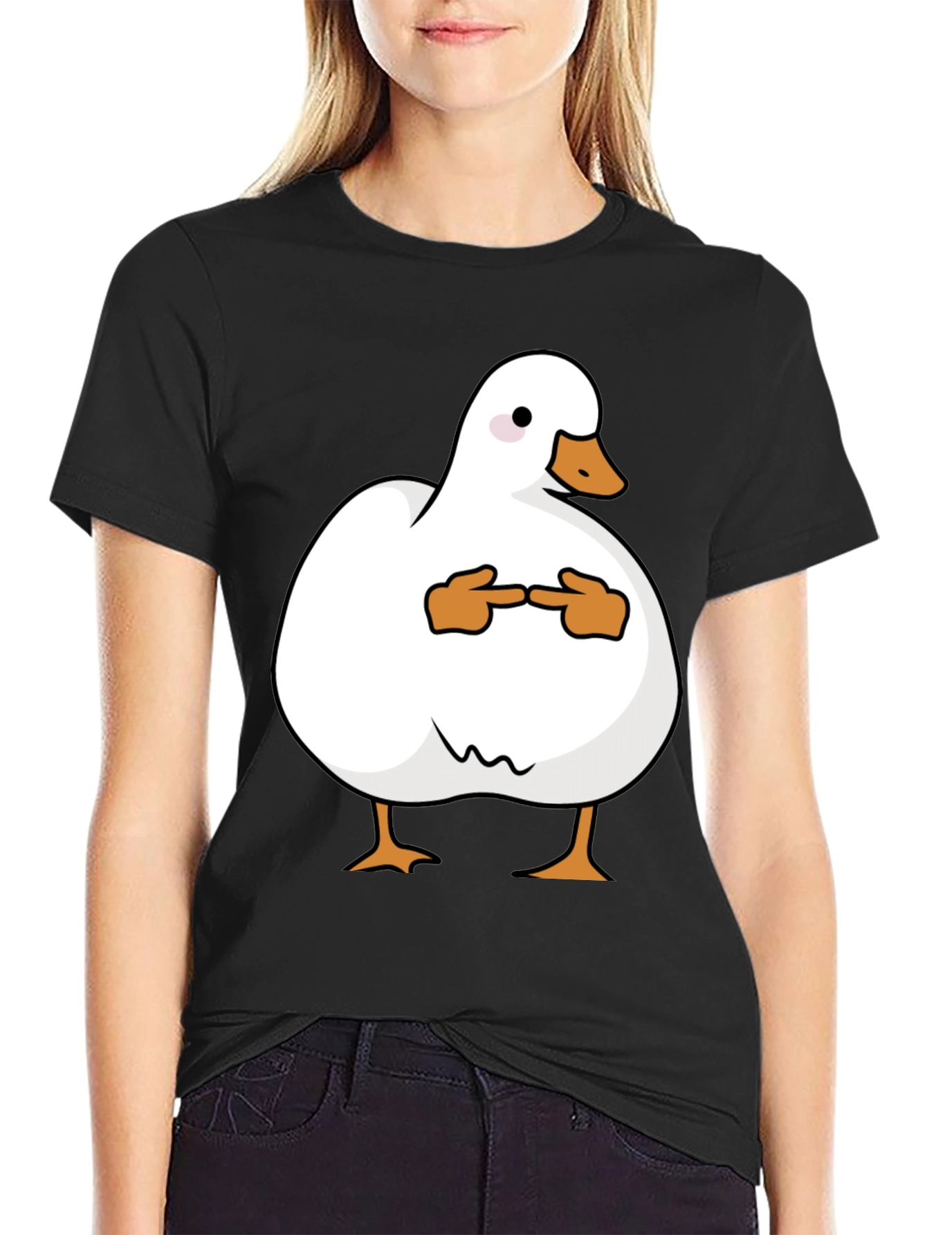 Shy Duck Graphic Tee - Funny Cute Duck T-Shirt