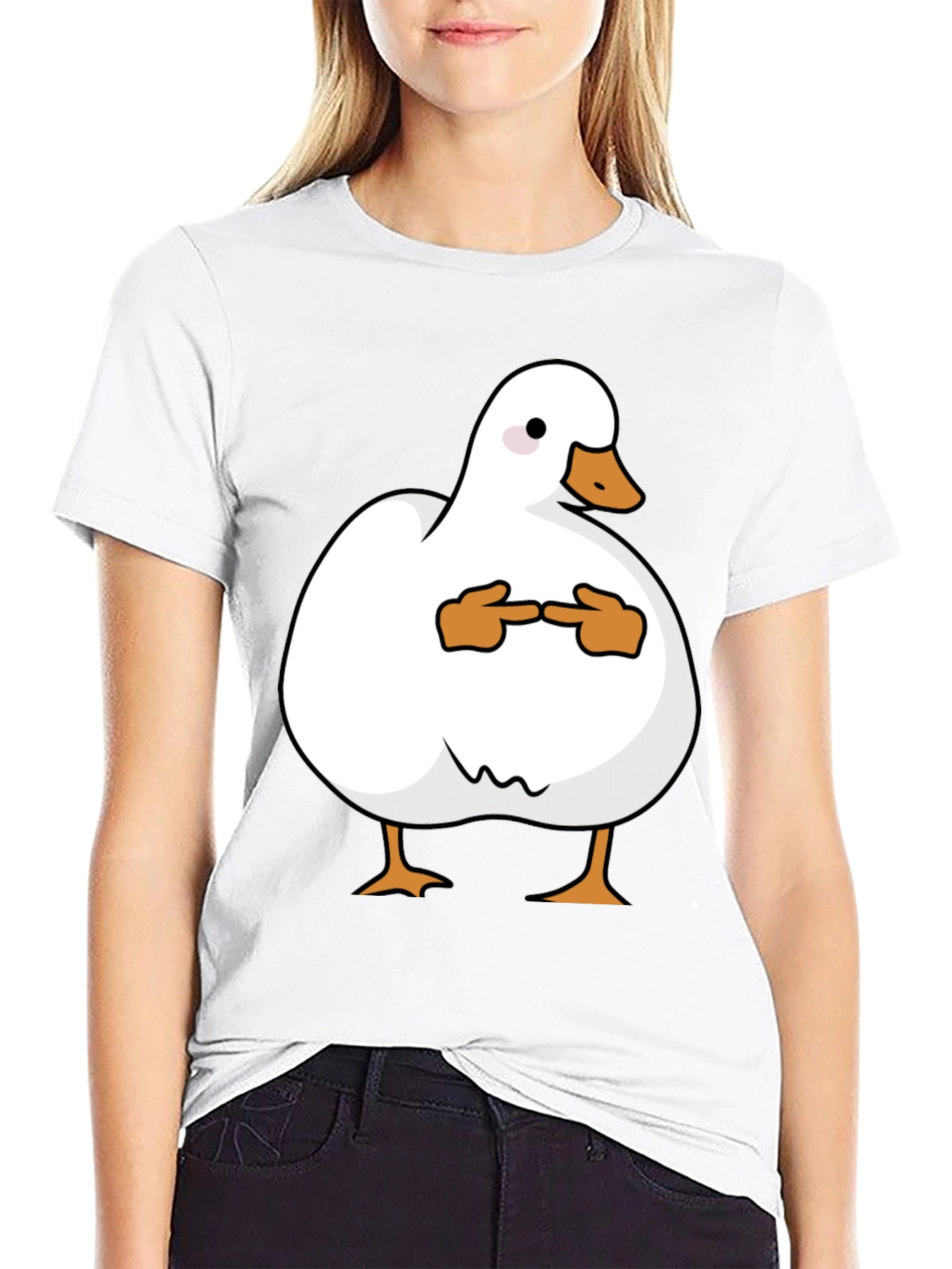 Shy Duck Graphic Tee - Funny Cute Duck T-Shirt