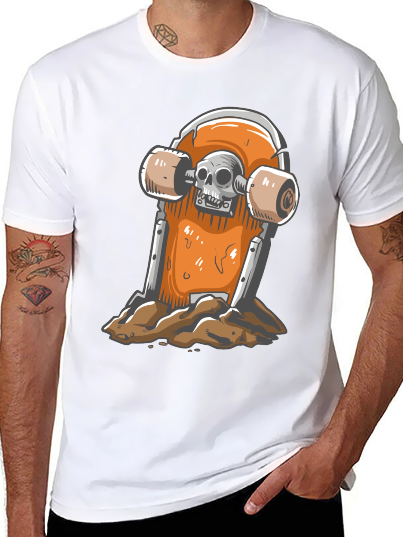 Skateboard Skull T-Shirt - Ride or Die Style