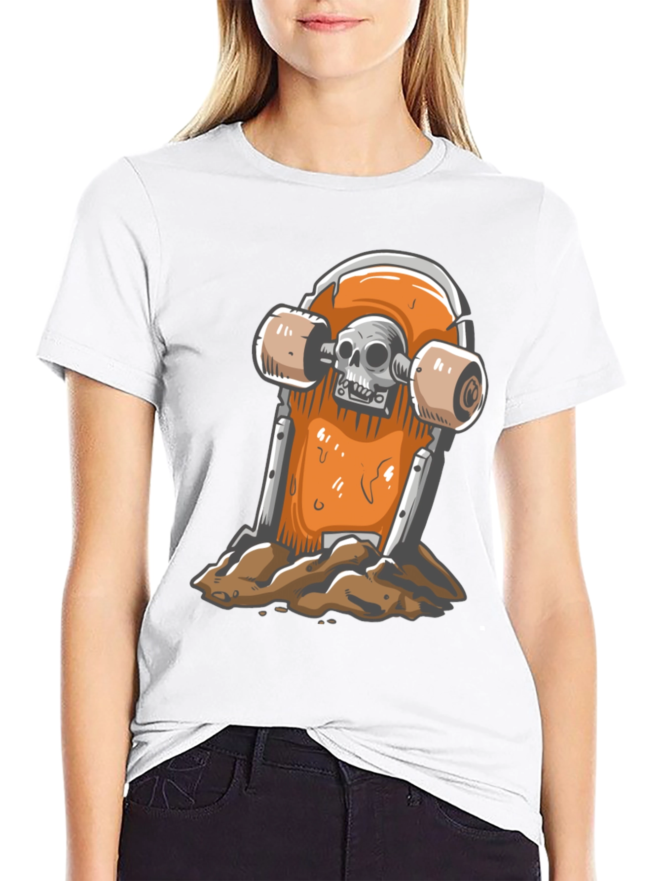 Skateboard Skull T-Shirt - Ride or Die Style