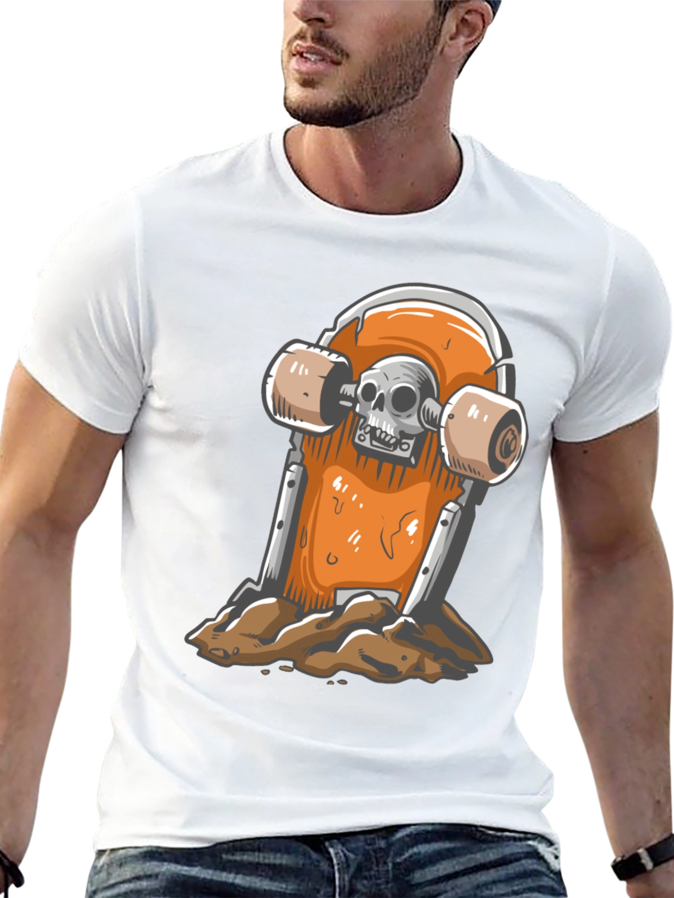 Skateboard Skull T-Shirt - Ride or Die Style