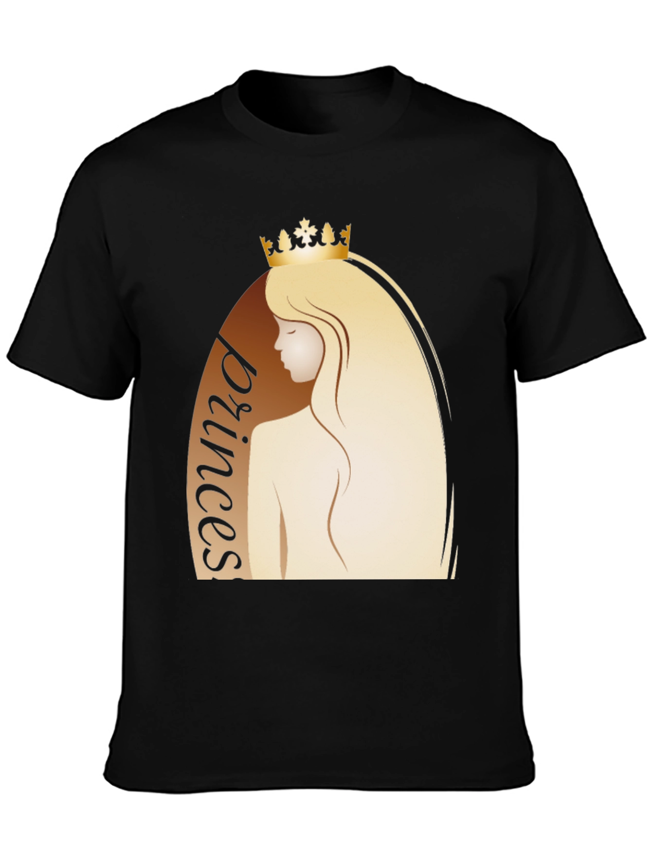 Princess Graphic Tee - Black Cotton T-Shirt