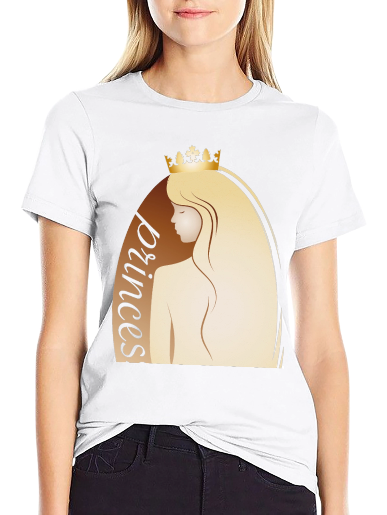 Princess Graphic Tee - Black Cotton T-Shirt