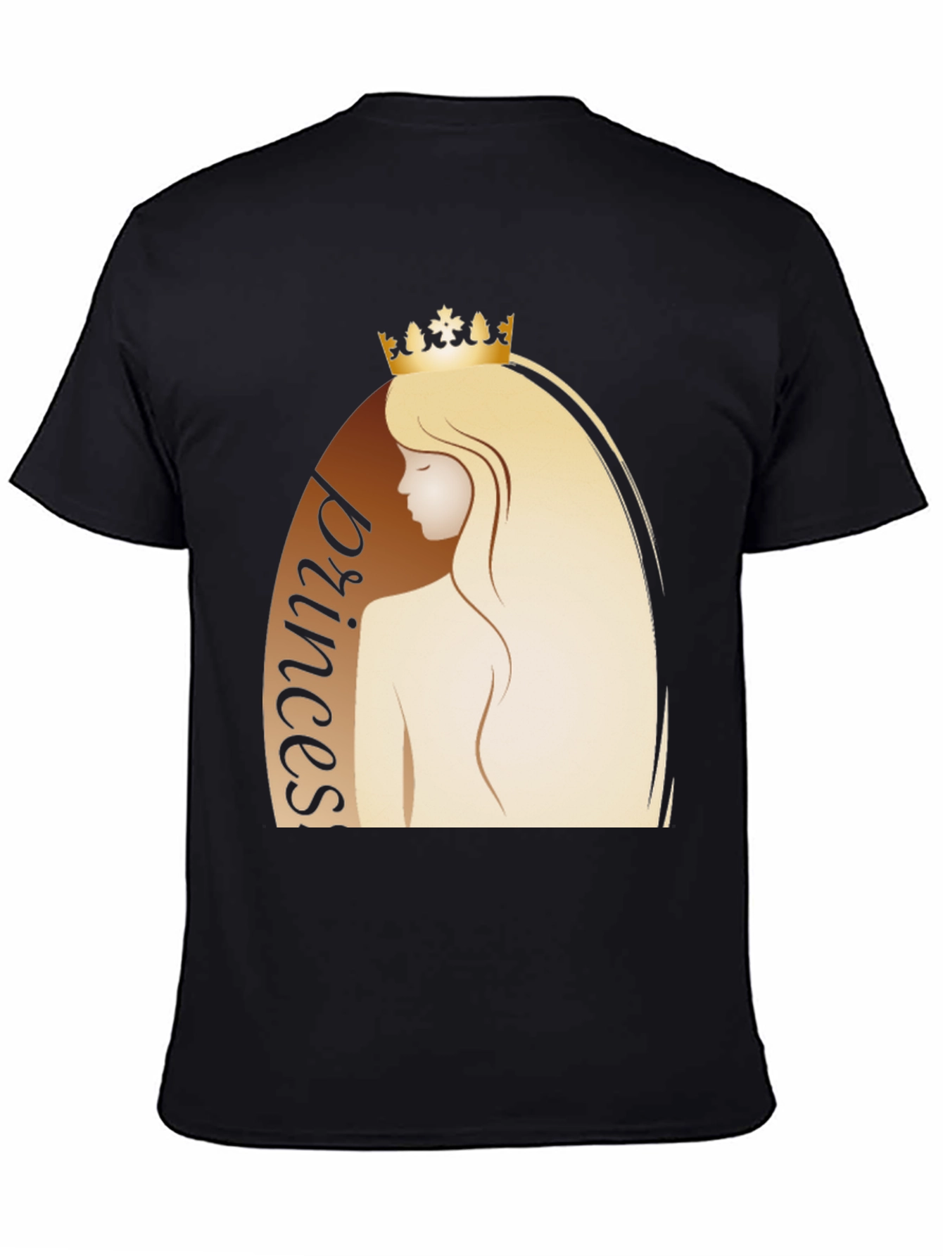 Princess Graphic Tee - Black Cotton T-Shirt