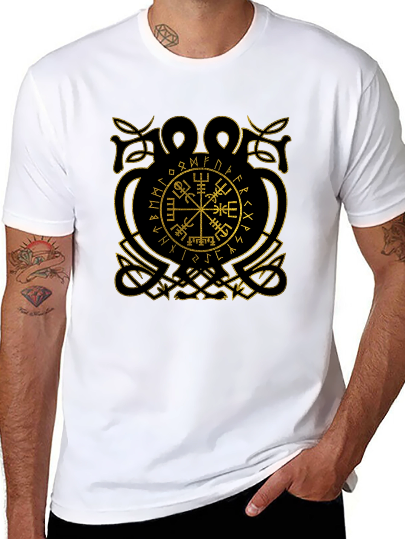 Viking Compass Vegvisir Black T-Shirt