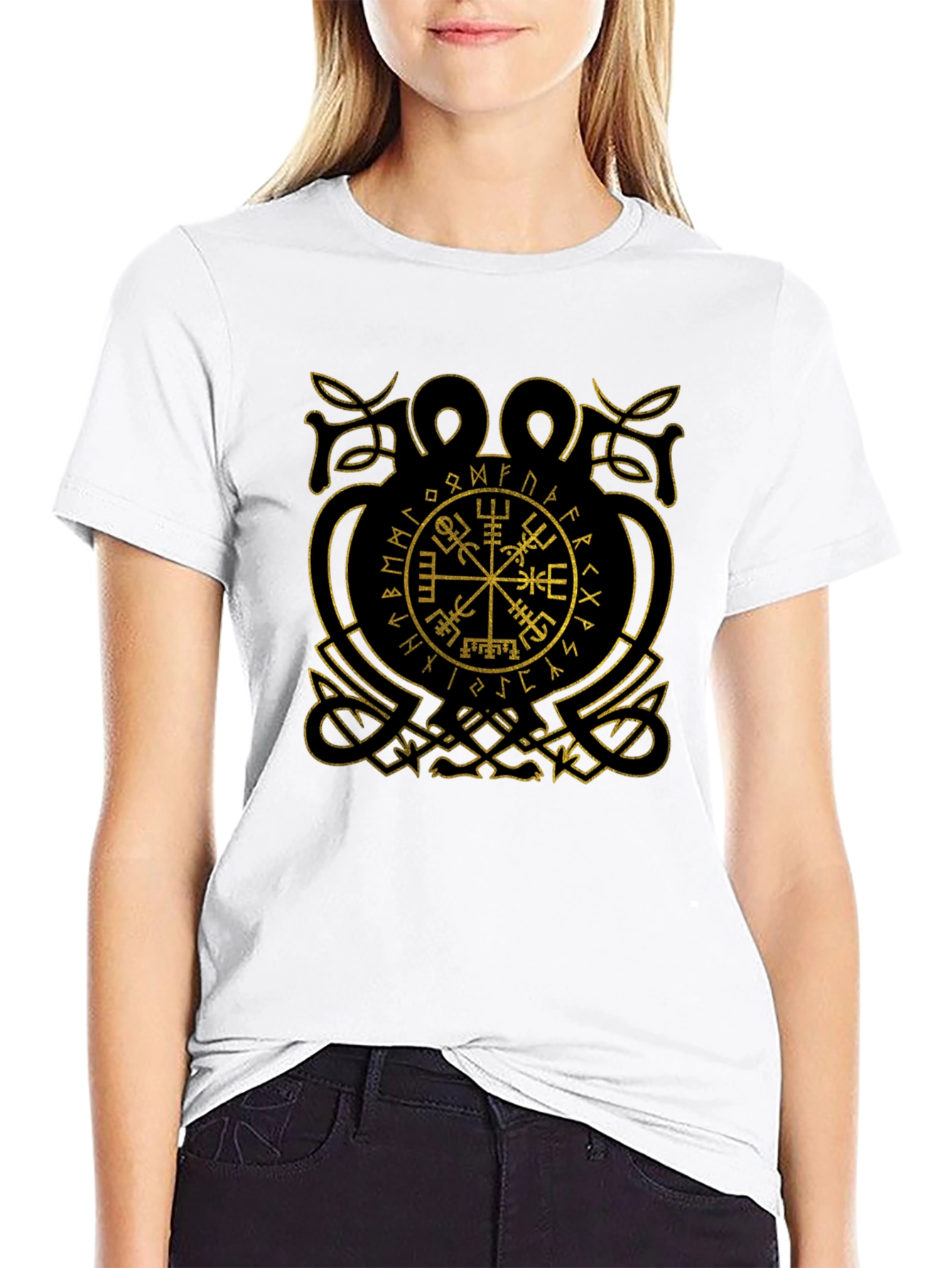Viking Compass Vegvisir Black T-Shirt