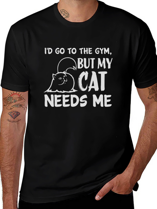 Cat Needs Me Funny Graphic Tee