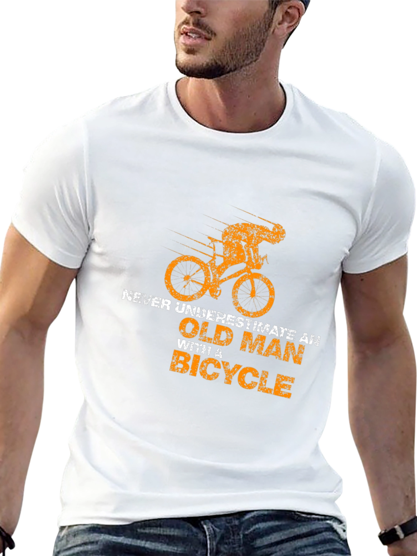 Old Man Bicycle T-Shirt - Funny Cycling Tee