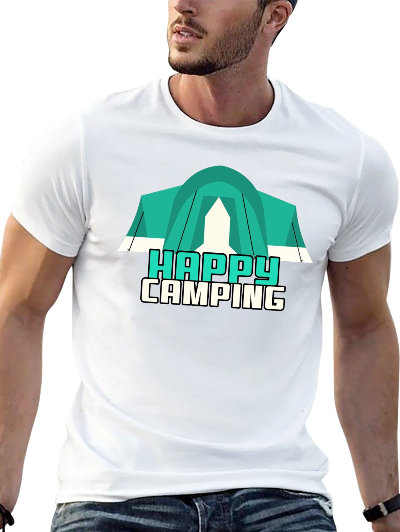Happy Camping Graphic Tee - Black